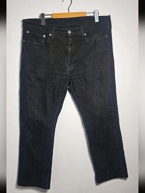 Levi's 514 Jeans Men 36x30 Black Denim Cotton Stretch Straight Fit PC9-00514